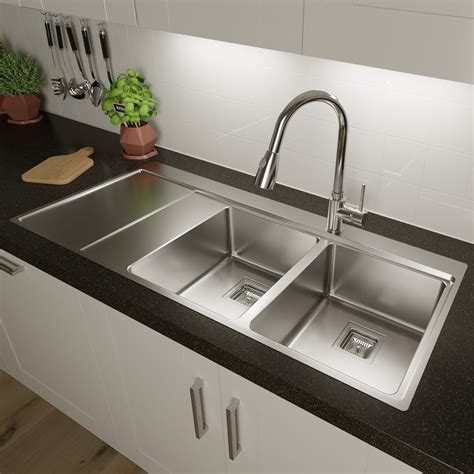 modern kitchen with stainless steel sink